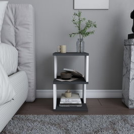 Hanah Home Carter Mesilla de Noche Antracita y Blanco